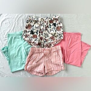 Old Navy Girls Size 10/12 Shorts & Leggings Lot Floral Pink Mint
